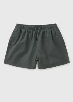 Teal Seersucker Swim Shorts