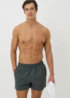 Teal Seersucker Swim Shorts