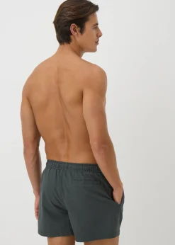 Teal Seersucker Swim Shorts