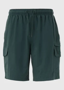 Teal Tech Drawcord Cargo Shorts