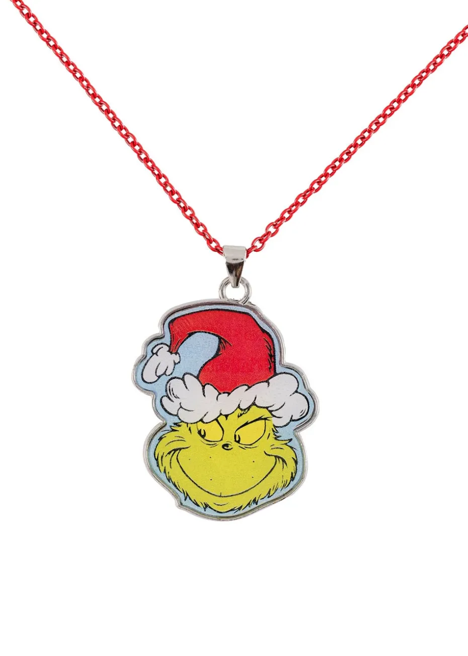 The Grinch green Pendant Necklace & Stud Earring Set