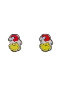 The Grinch green Pendant Necklace & Stud Earring Set