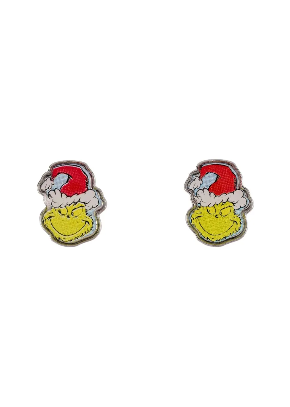 The Grinch green Pendant Necklace & Stud Earring Set