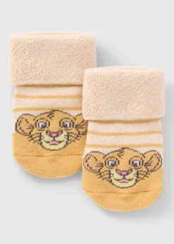 The Lion King Baby Yellow Simba Socks (Newborn-12mths)