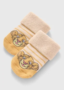 The Lion King Baby Yellow Simba Socks (Newborn-12mths)