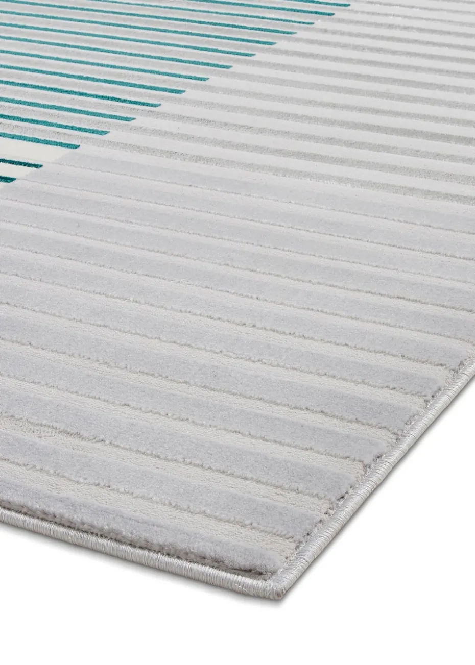 Think Rugs Apollo Green Modern Linear Rug