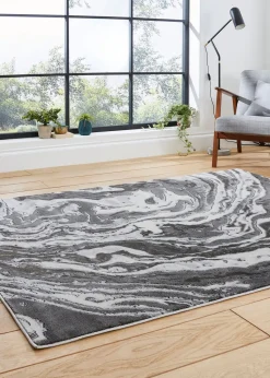 Think Rugs Apollo Grey Modern Abstract Rectangle Rug