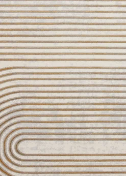 Think Rugs Apollo Grey/Gold Modern Linear Rectangle Rug
