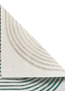 Think Rugs Apollo Grey/Green Modern Linear Rectangle Rug