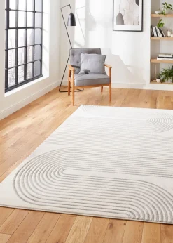 Think Rugs Apollo Grey/Ivory Modern Linear Rectangle Rug