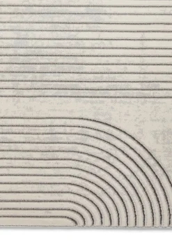 Think Rugs Apollo Grey/Ivory Modern Linear Rectangle Rug