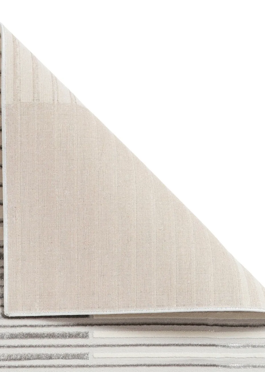 Think Rugs Apollo Ivory Modern Linear Rug