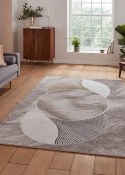 Think Rugs Creation Gold/Brown Modern Geometric Rug