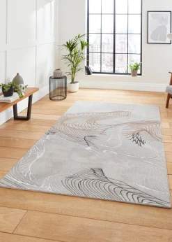 Think Rugs Creation Ivory Modern Abstract Rug