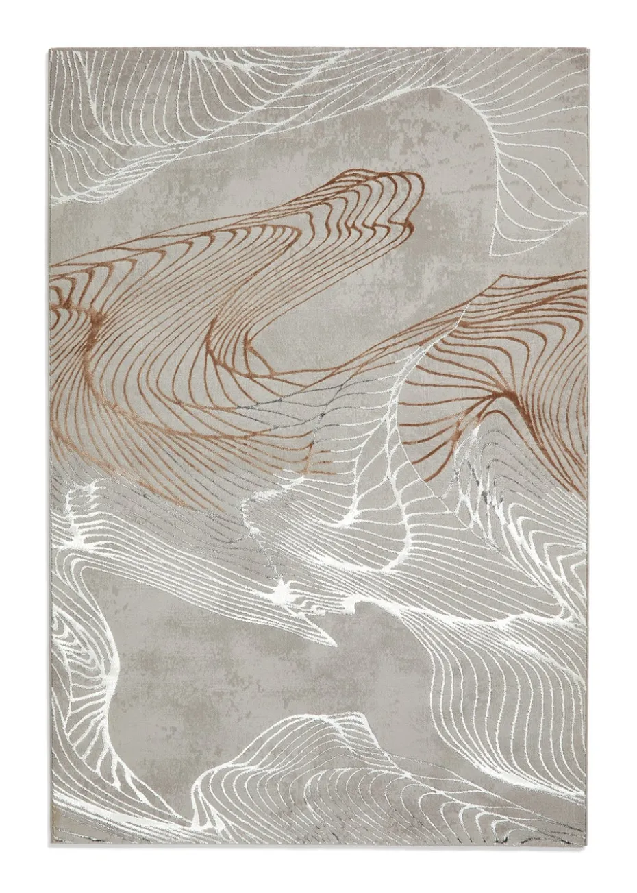 Think Rugs Creation Ivory Modern Abstract Rug