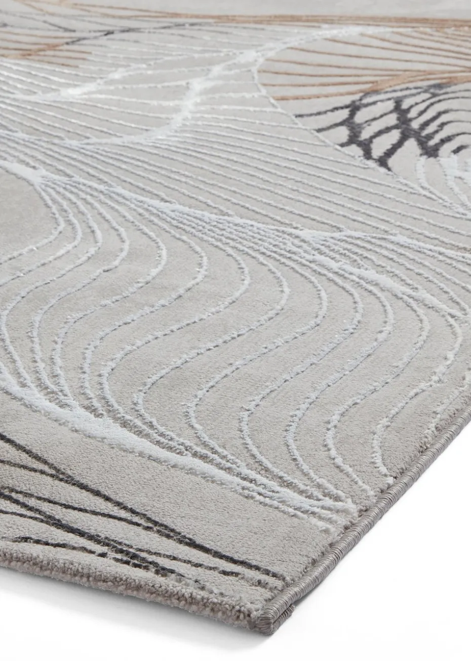 Think Rugs Creation Ivory Modern Abstract Rug