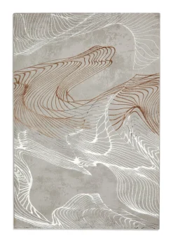 Think Rugs Creation Ivory Modern Abstract Rug