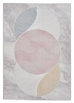 Think Rugs Creation Pink/Blue Modern Geometric Rug