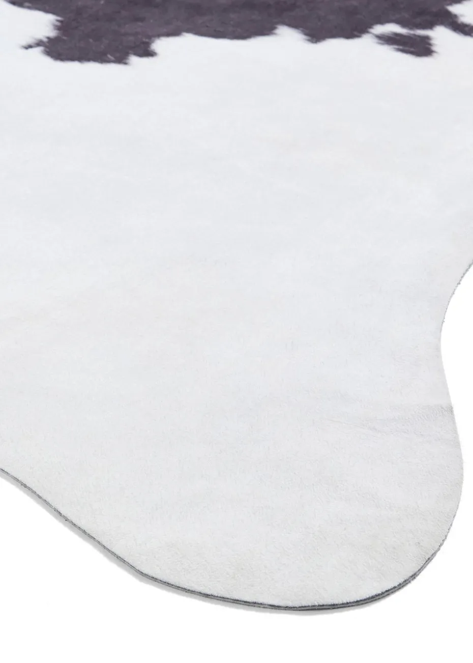 Think Rugs Faux Cow Print Black/White Rug