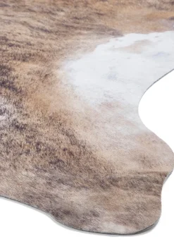 Think Rugs Faux Cow Print Brown Animal Print Rug