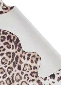 Think Rugs Faux Leopard Print Beige Animal Print Rug