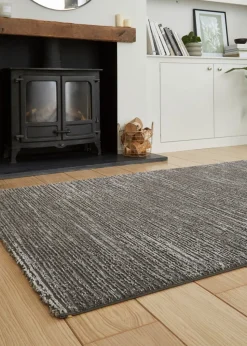 Think Rugs Flores Charcoal Modern Rectangle Rug