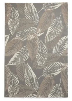 Think Rugs Flores Grey Botanical Washable Rug