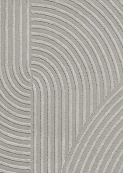 Think Rugs Flores Grey Modern Rectangle Rug