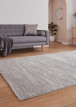 Think Rugs Flores Grey Modern Rectangle Rug