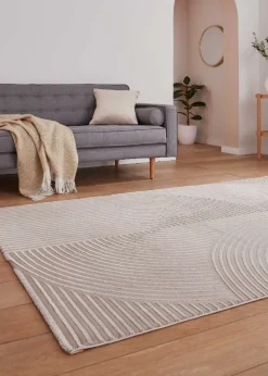 Think Rugs Flores Mink Modern Rectangle Rug