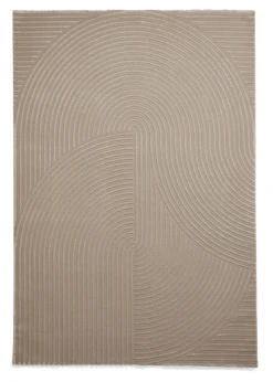 Think Rugs Flores Mink Modern Rectangle Rug