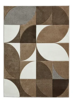 Think Rugs Matrix Beige Modern Geometric Rug