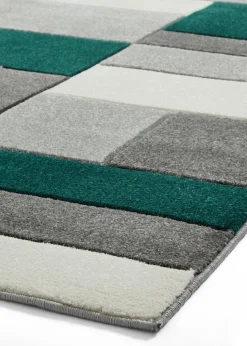 Think Rugs Matrix Green Geometric Rug