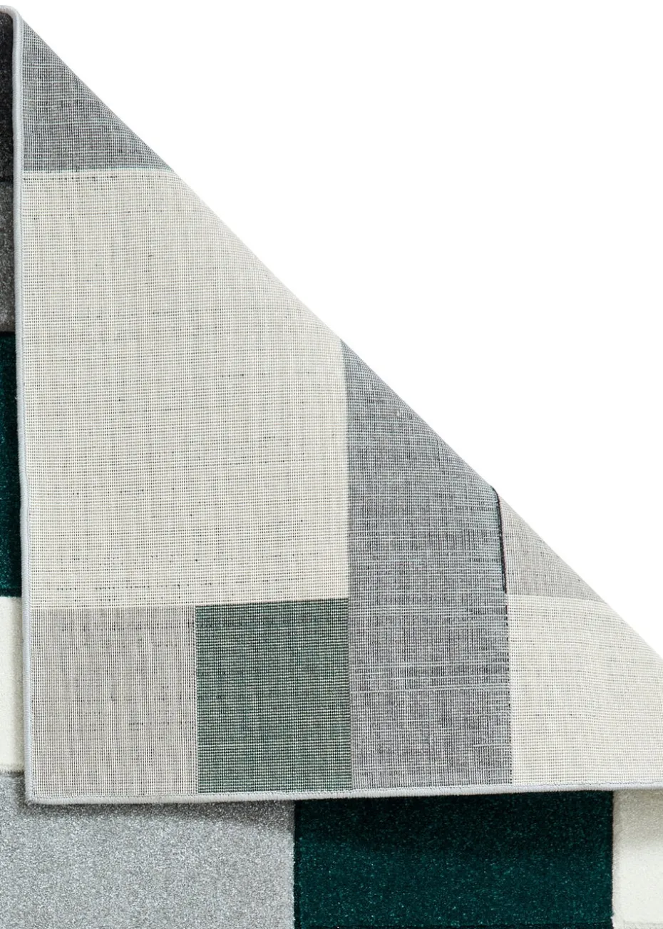Think Rugs Matrix Green Geometric Rug