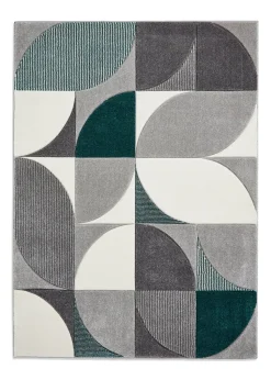 Think Rugs Matrix Green Modern Geometric Rug