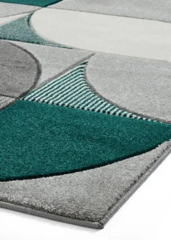 Think Rugs Matrix Green Modern Geometric Rug