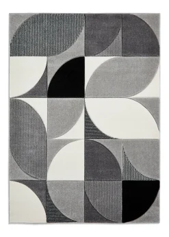 Think Rugs Matrix Grey/ Black Modern Geometric Rug