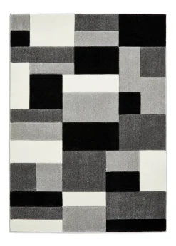 Think Rugs Matrix Grey/ Black Geometric Rug