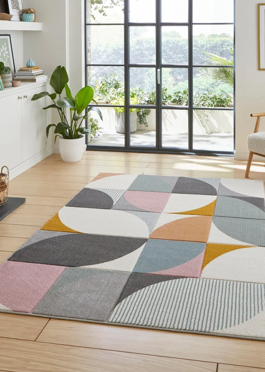 Think Rugs Matrix Multi Modern Geometric Rug
