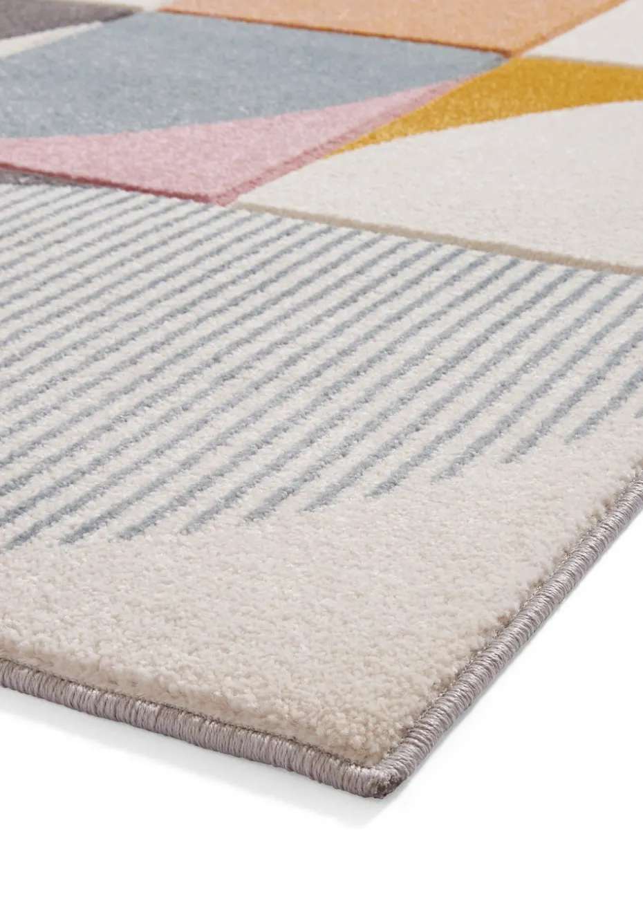 Think Rugs Matrix Multi Modern Geometric Rug