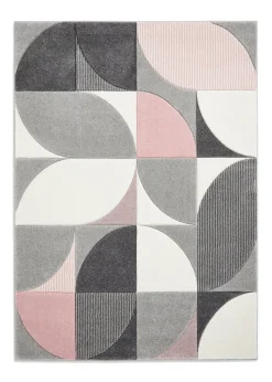 Think Rugs Matrix Pink Modern Geometric Rug