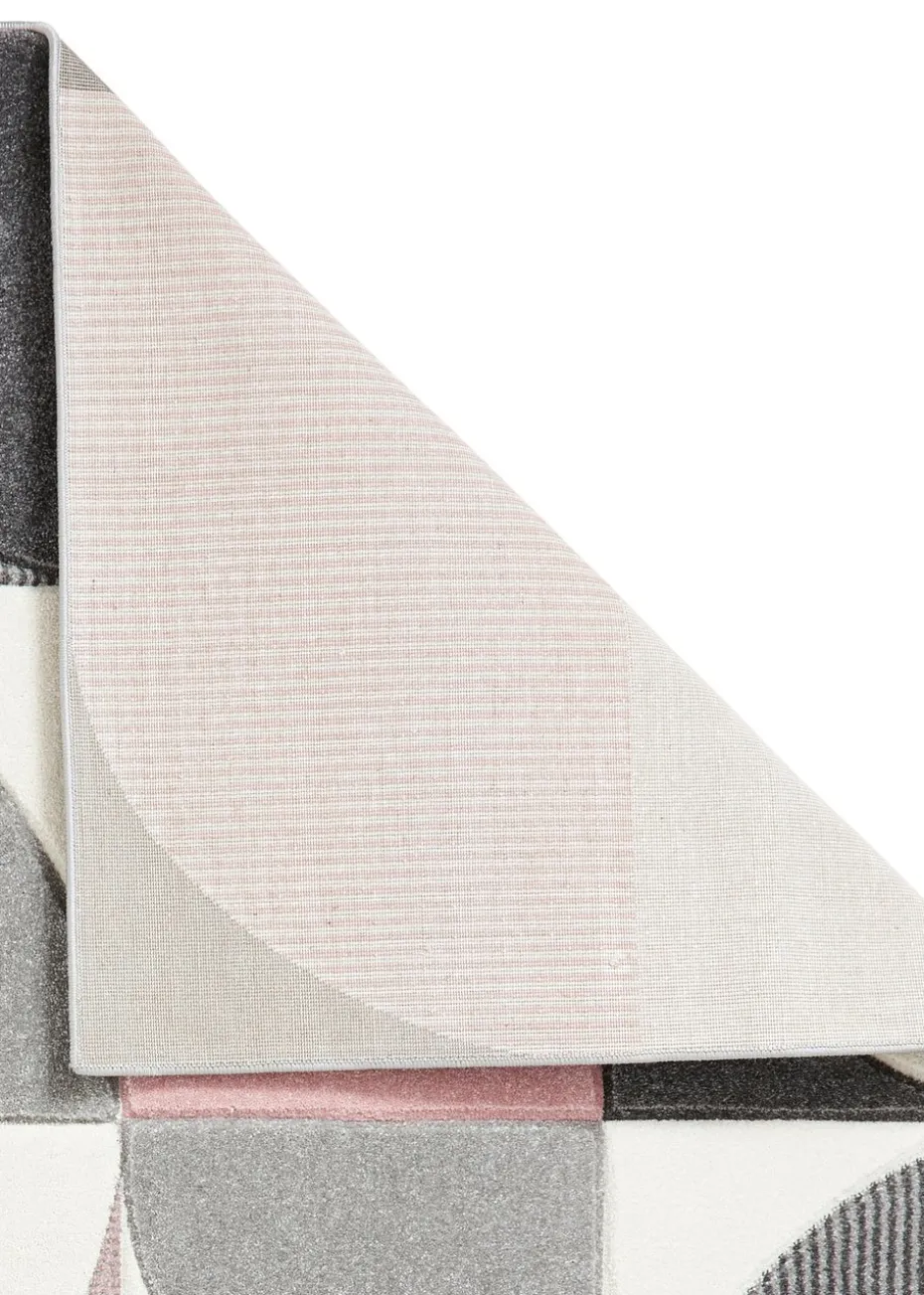 Think Rugs Matrix Pink Modern Geometric Rug