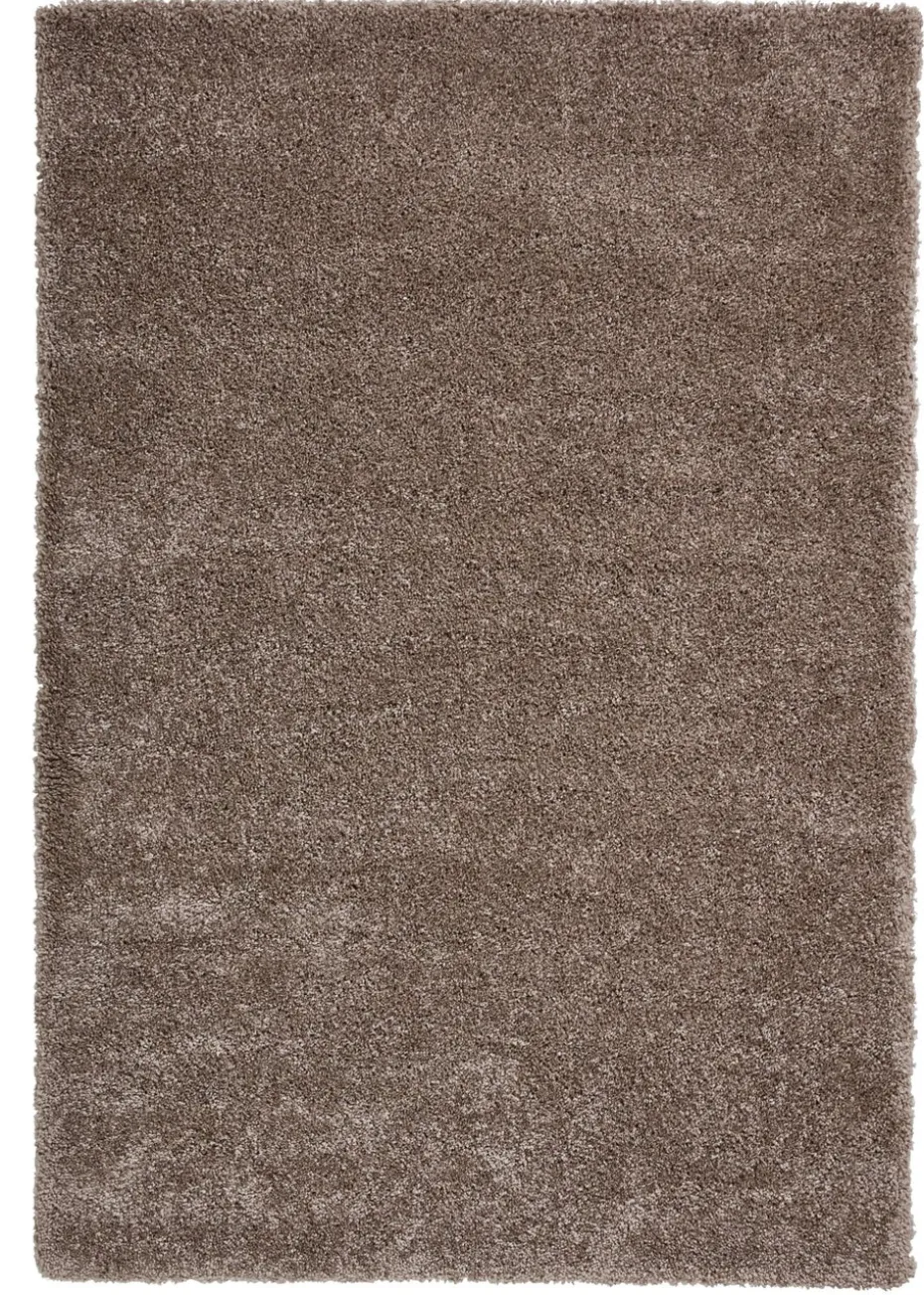 Think Rugs Sierra Beige Plain Shaggy Rectangle Rug