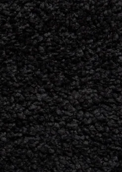 Think Rugs Sierra Black Plain Shaggy Rectangle Rug