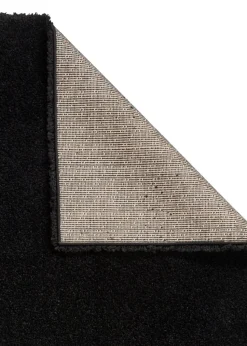 Think Rugs Sierra Black Plain Shaggy Rectangle Rug