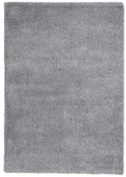 Think Rugs Sierra Grey Plain Shaggy Rectangle Rug