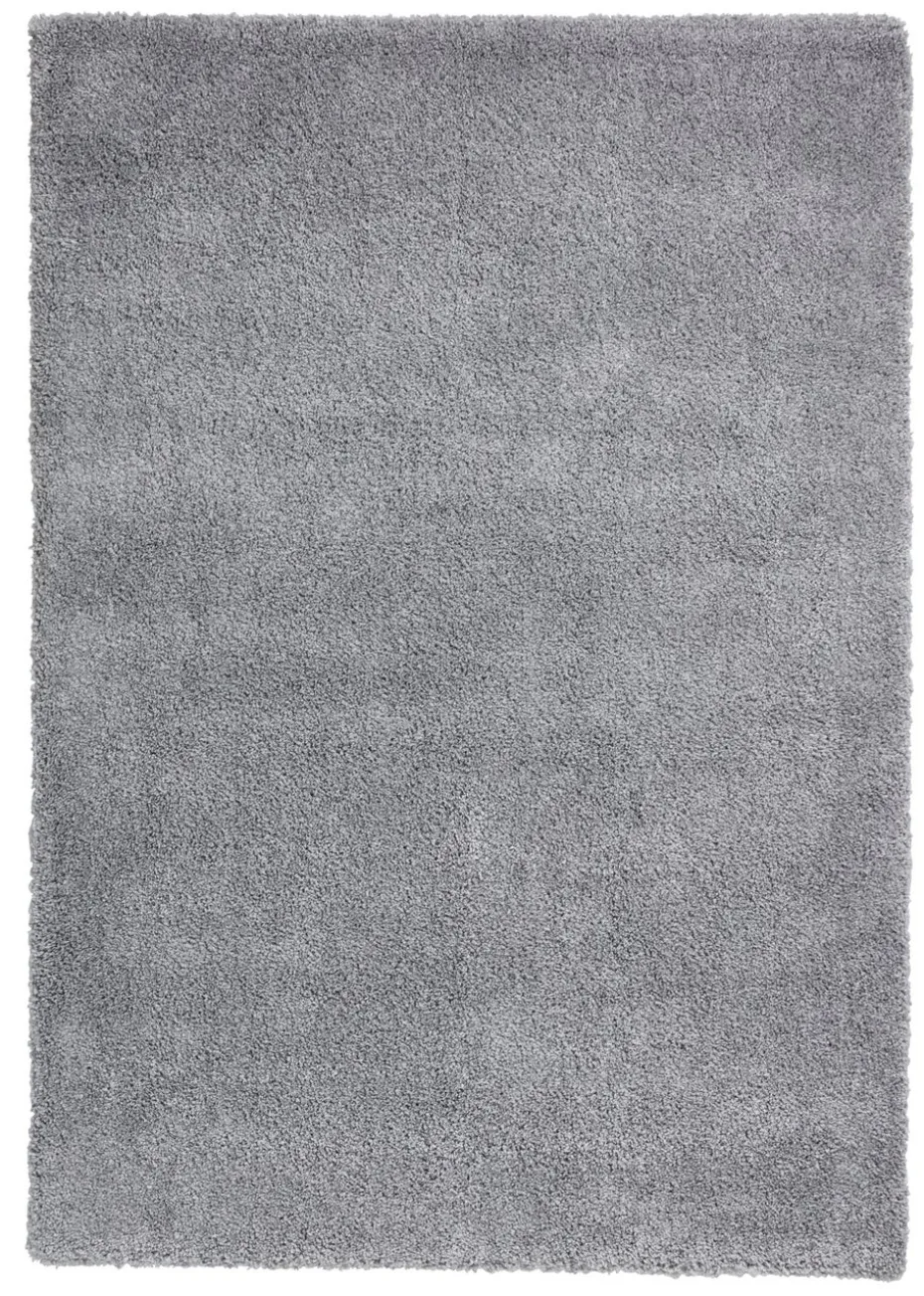 Think Rugs Sierra Grey Plain Shaggy Rectangle Rug