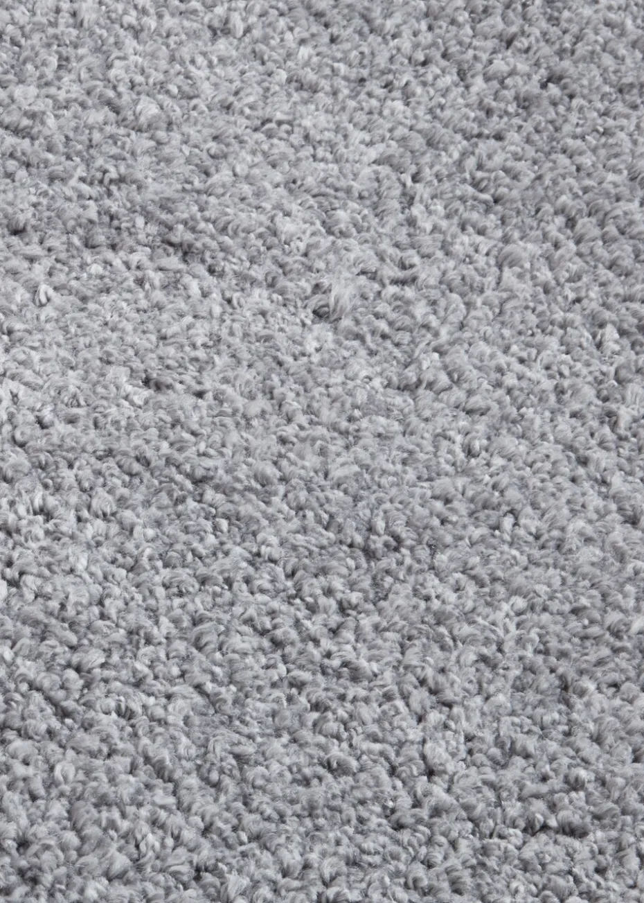 Think Rugs Sierra Grey Plain Shaggy Rectangle Rug