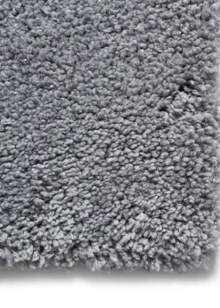 Think Rugs Sierra Grey Plain Shaggy Rectangle Rug