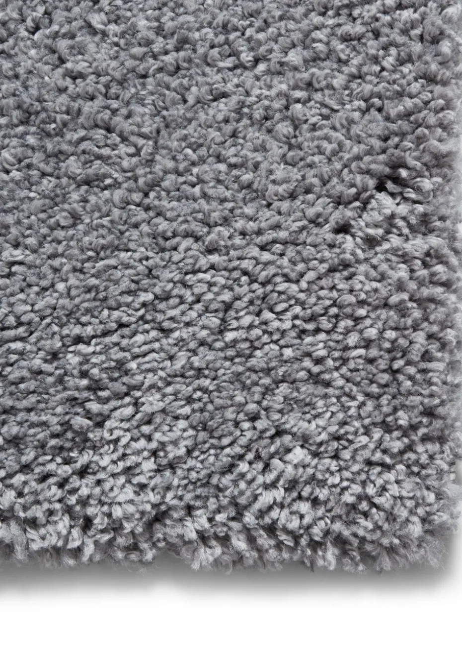 Think Rugs Sierra Grey Plain Shaggy Rectangle Rug